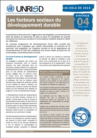 Les facteurs sociaux du développement durable (Au-delà de 2015 Synthèse 4)